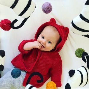 Baby Gap Red Hooded Cardigan